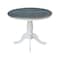 International Concepts Round 36 in Rd Top Ped Table, 12 in Leaf, Dining Ht, White/Heather Gray, 36 W, 48 L, 29.3 in H, Wood K05-36RXT - alternate 5